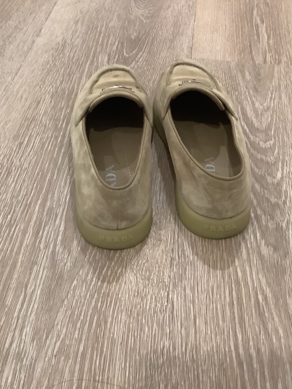 Prada Saint Tropez Suede Triangle Logo Loafers - Picture 3 of 4
